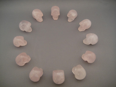 rose quartz crystal skulls